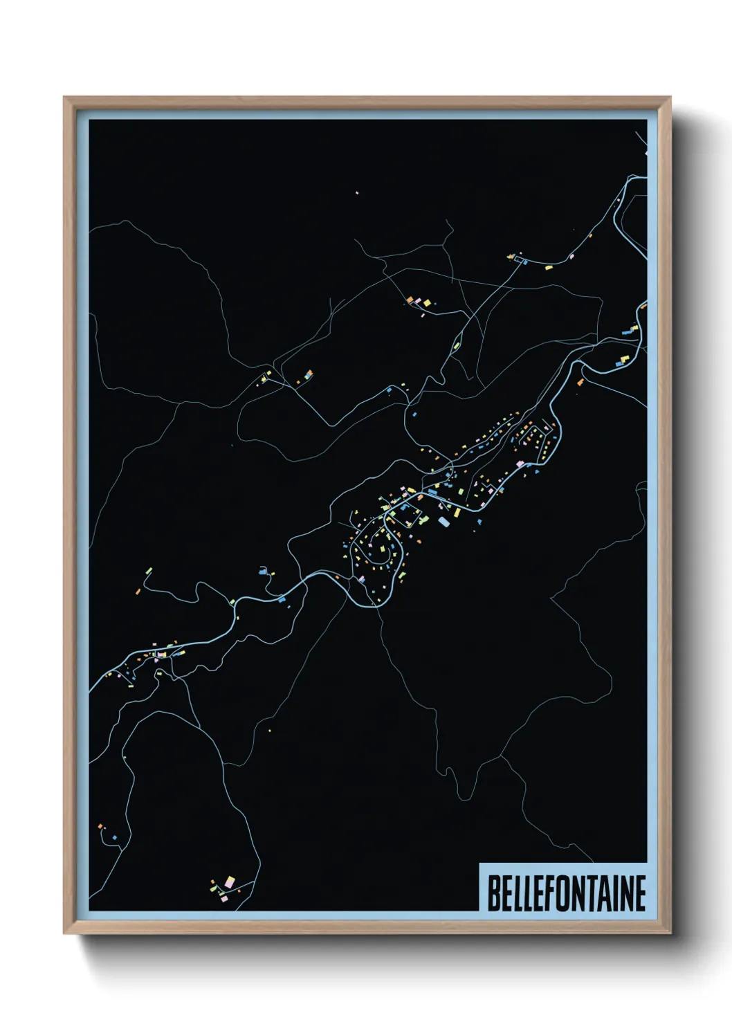 Une affiche de carte sur Bellefontaine