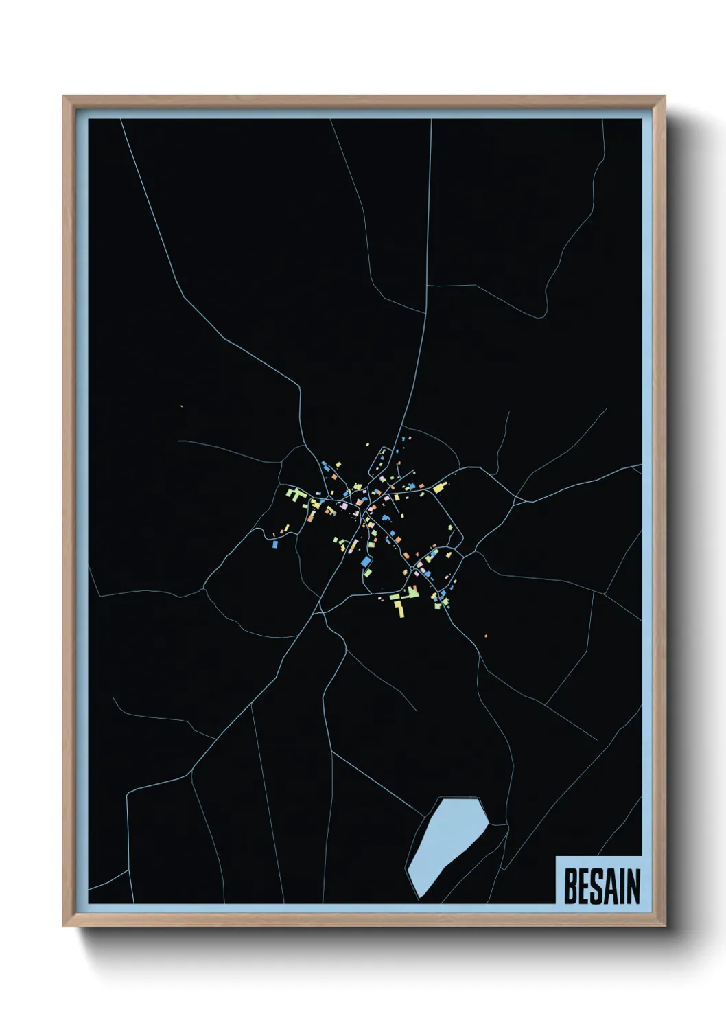 Une affiche de carte sur Besain