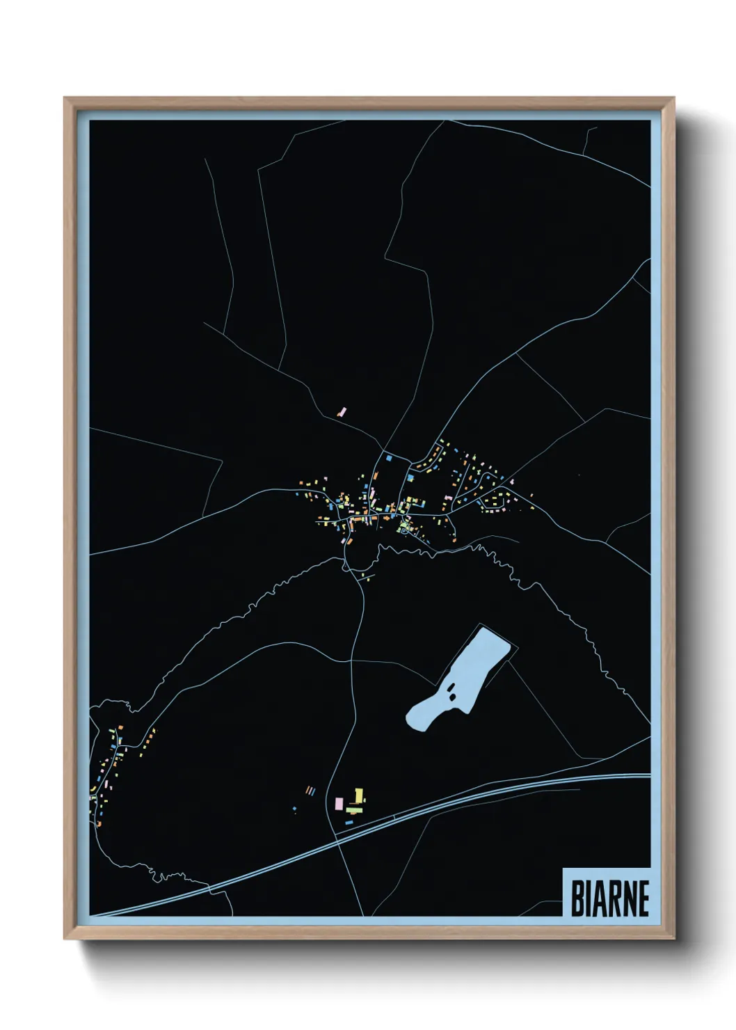 Une affiche de carte sur Biarne