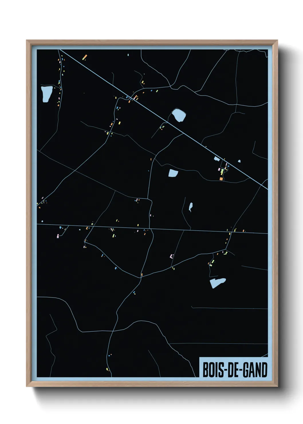 Une affiche de carte sur Bois-de-Gand