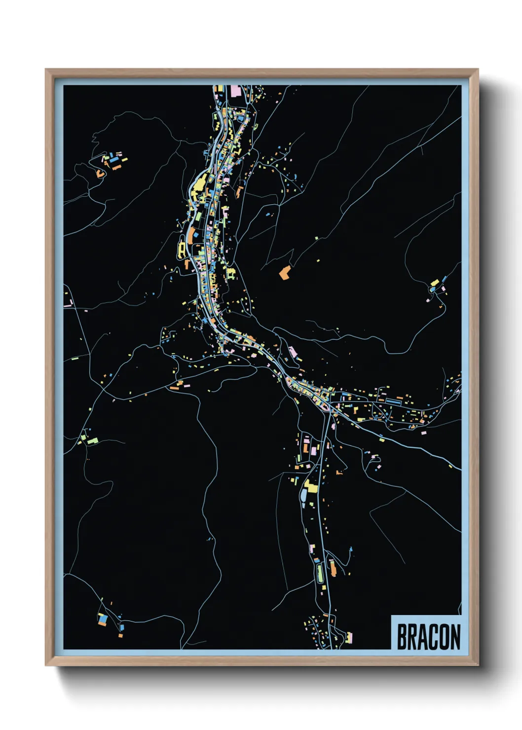 Une affiche de carte sur Bracon