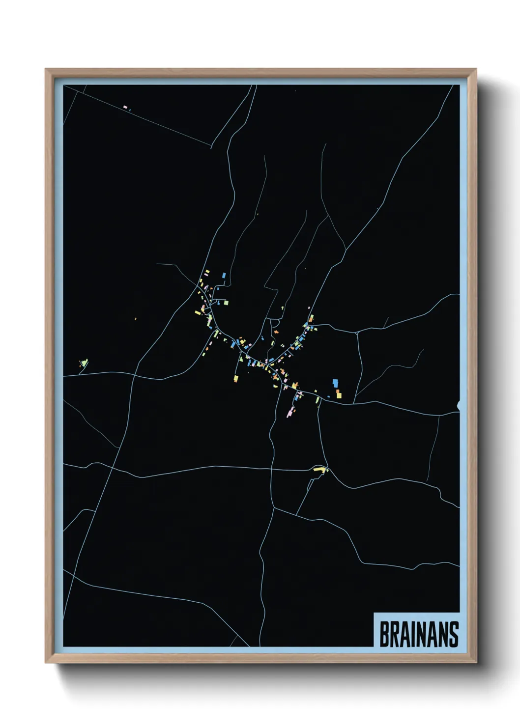 Une affiche de carte sur Brainans