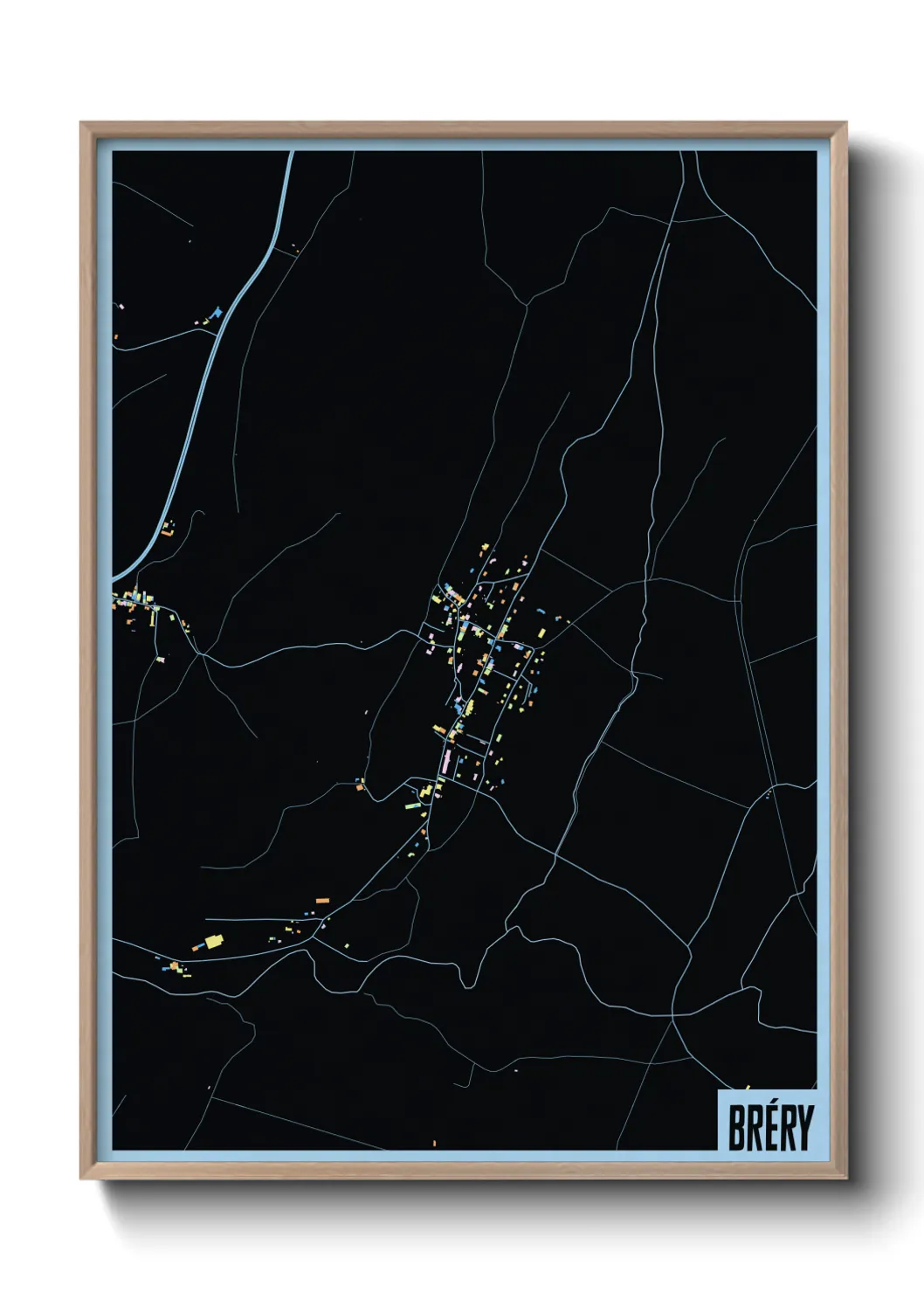 Une affiche de carte sur Bréry