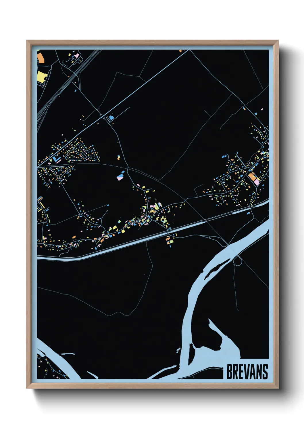 Une affiche de carte sur Brevans