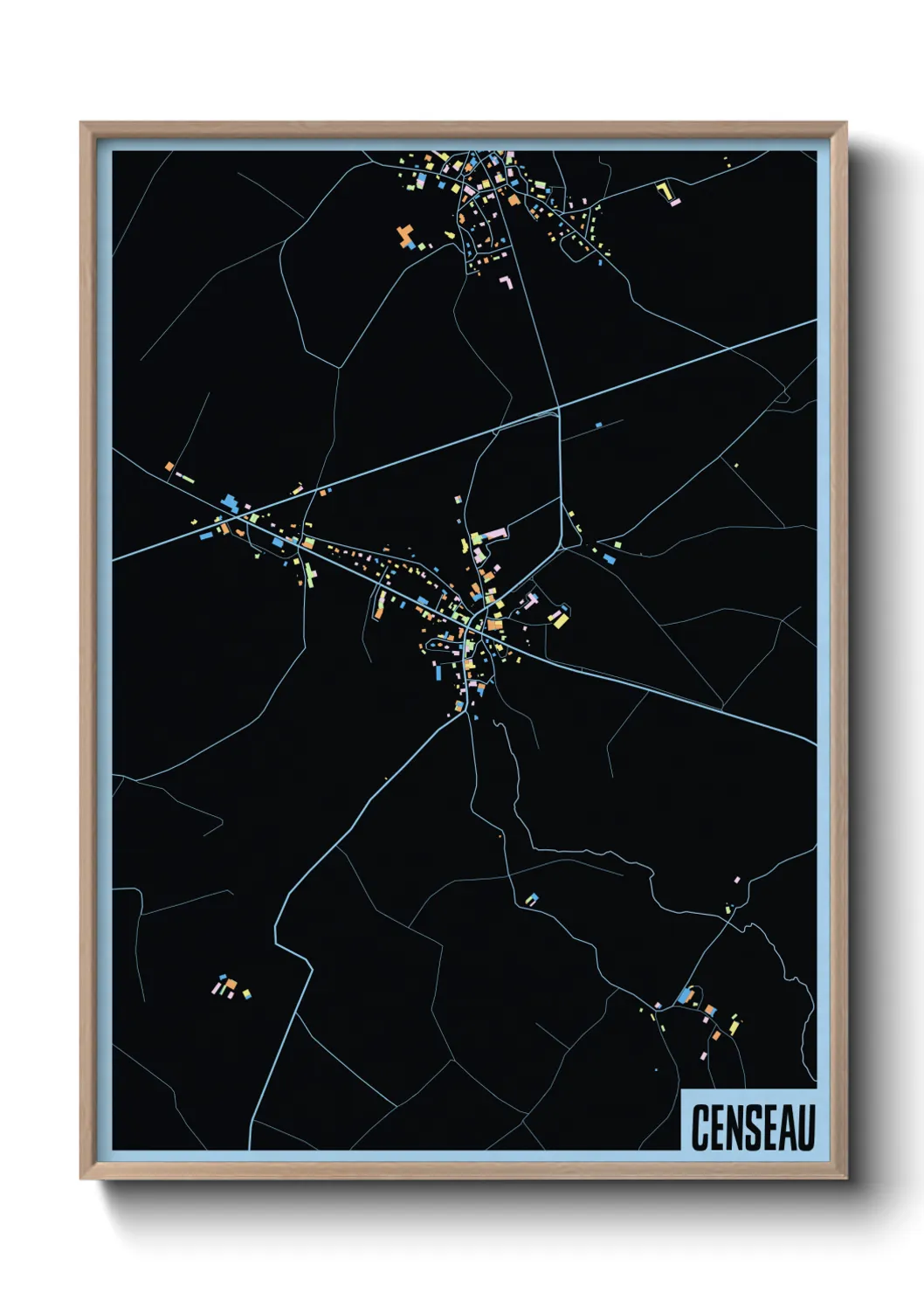 Une affiche de carte sur Censeau