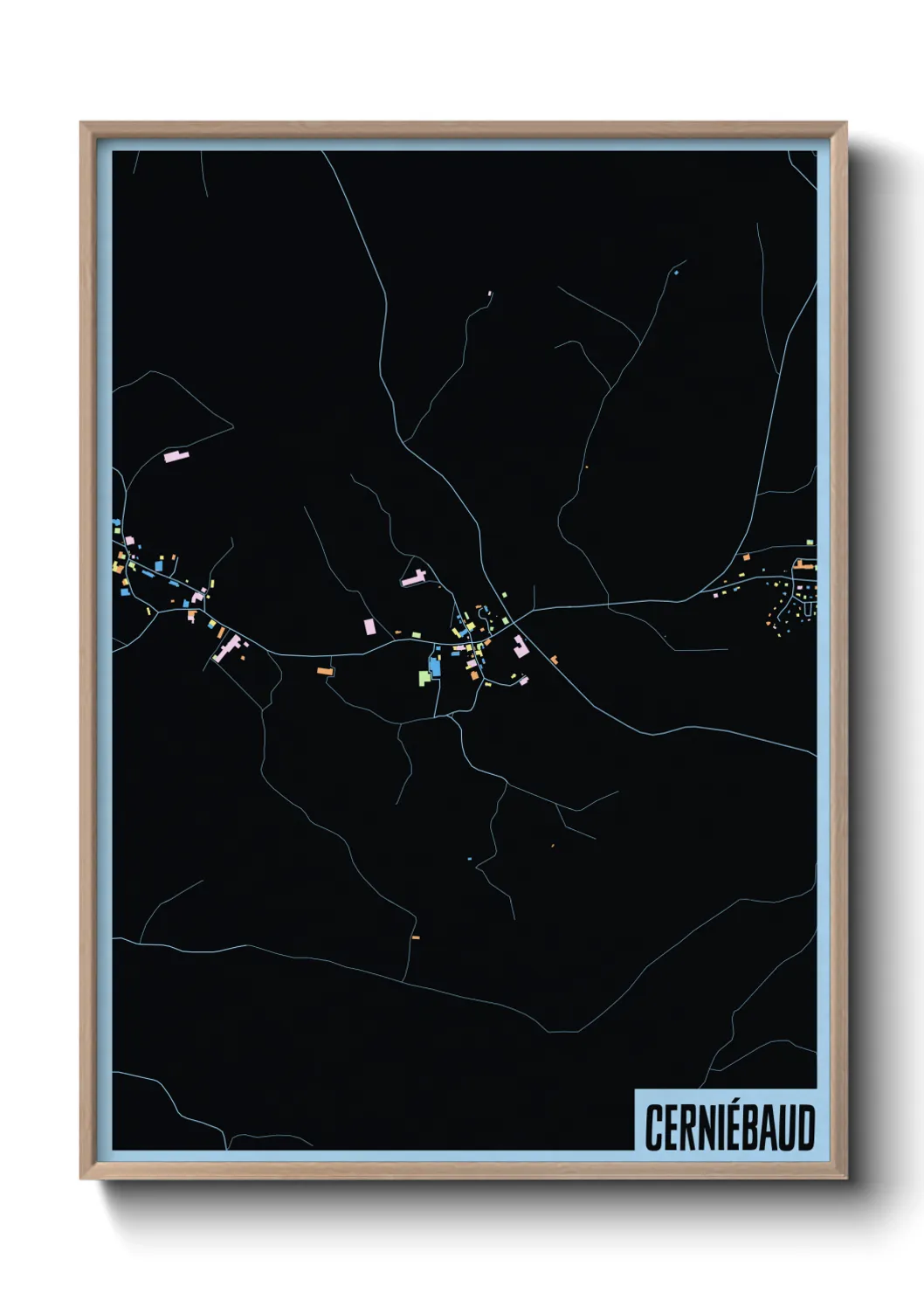 Une affiche de carte sur Cerniébaud