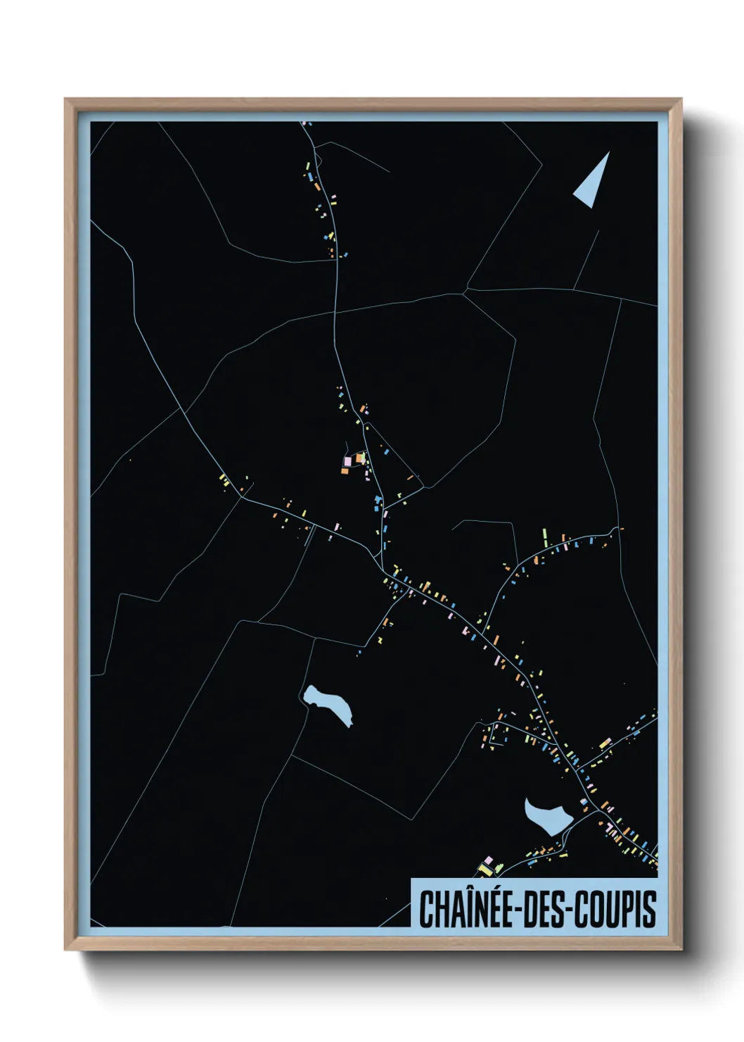 Une affiche de carte sur Chaînée-des-Coupis