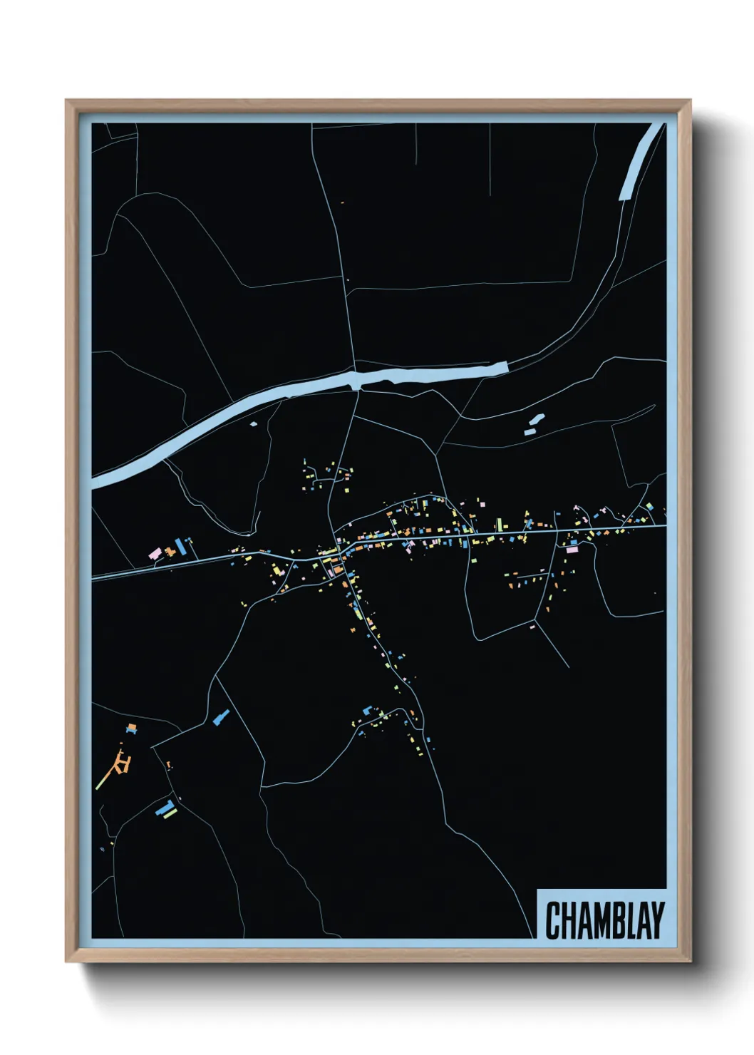 Une affiche de carte sur Chamblay