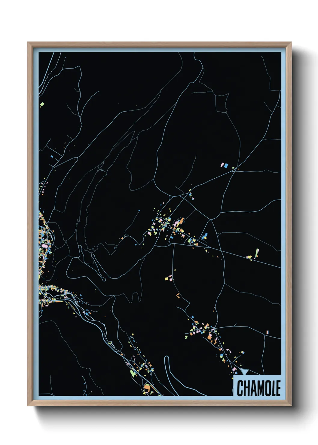 Une affiche de carte sur Chamole