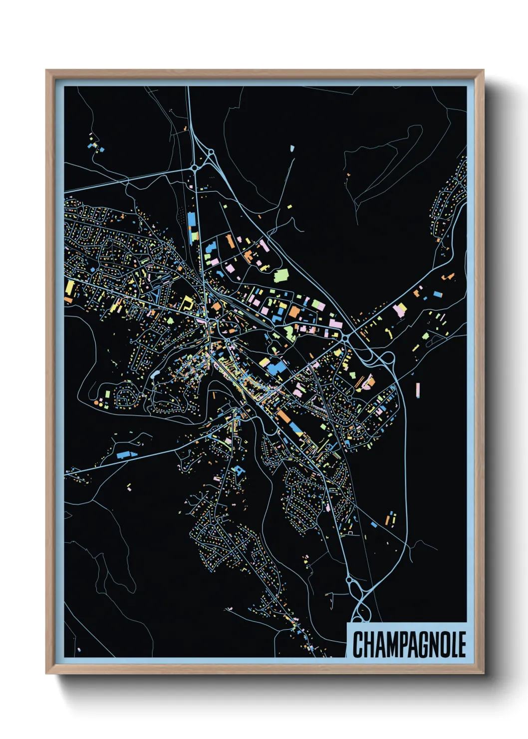 Une affiche de carte sur Champagnole