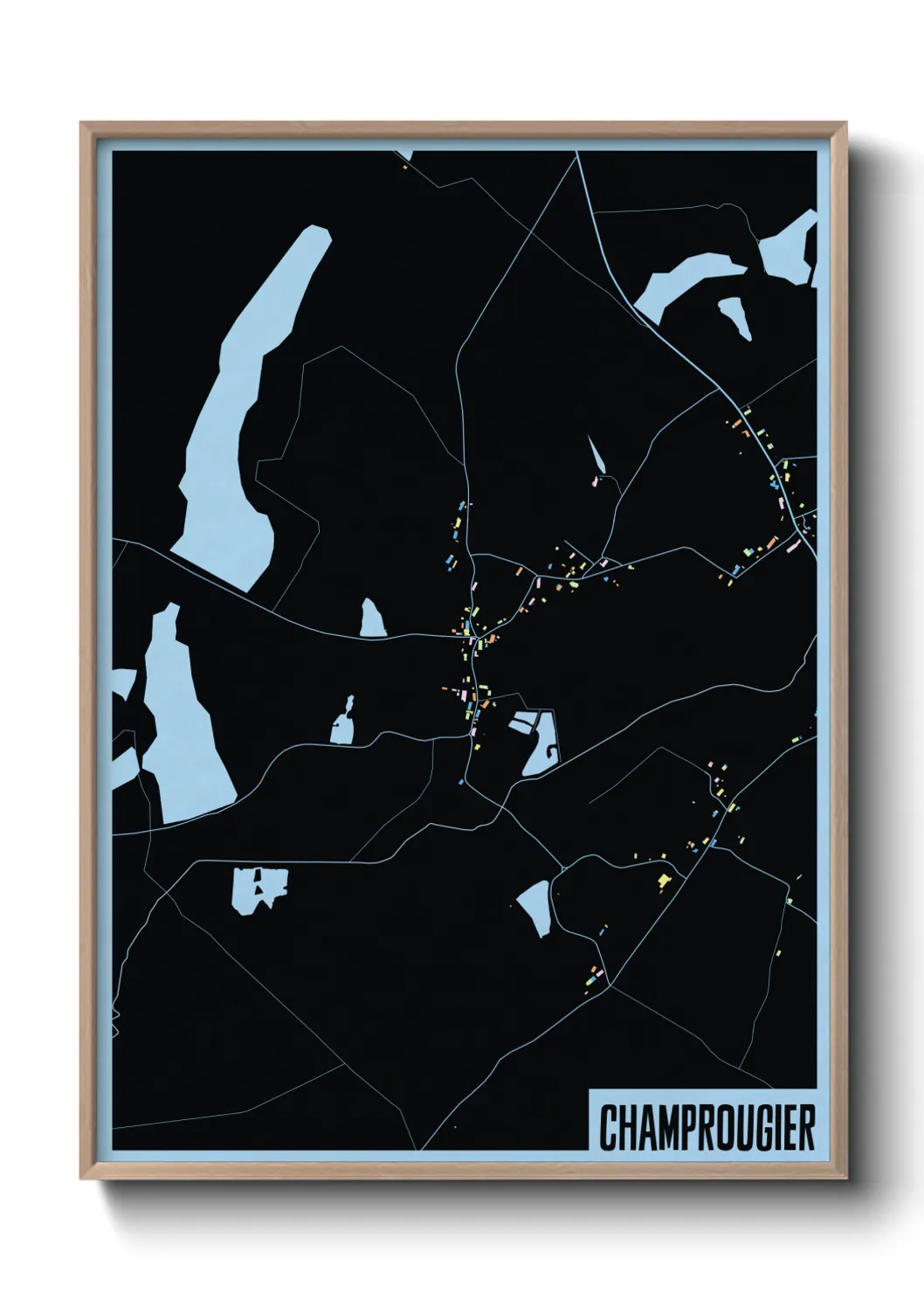 Une affiche de carte sur Champrougier