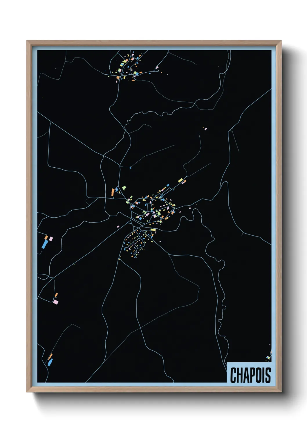 Une affiche de carte sur Chapois