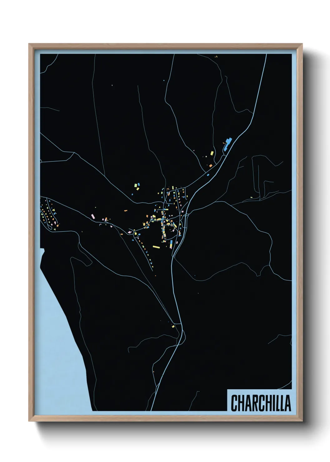 Une affiche de carte sur Charchilla