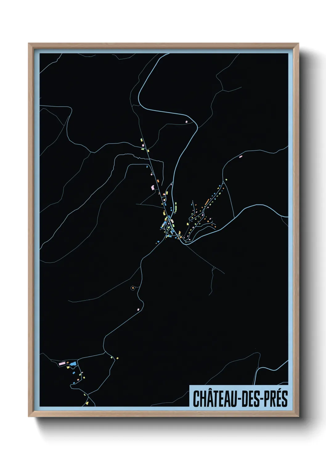 Une affiche de carte sur Château-des-Prés