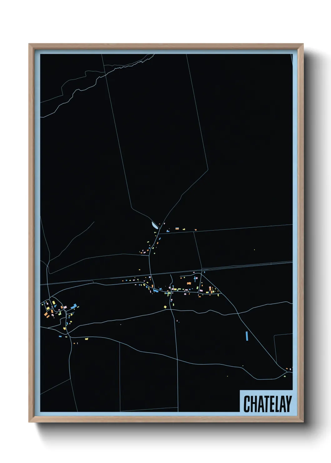 Une affiche de carte sur Chatelay