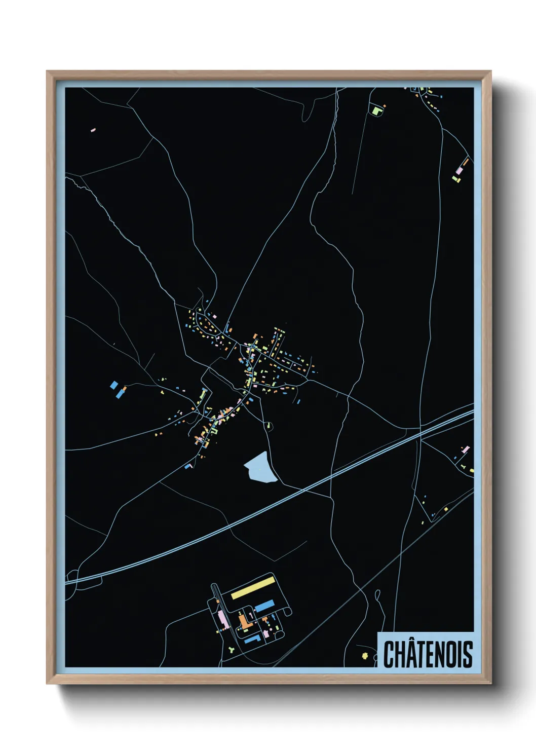 Une affiche de carte sur Châtenois