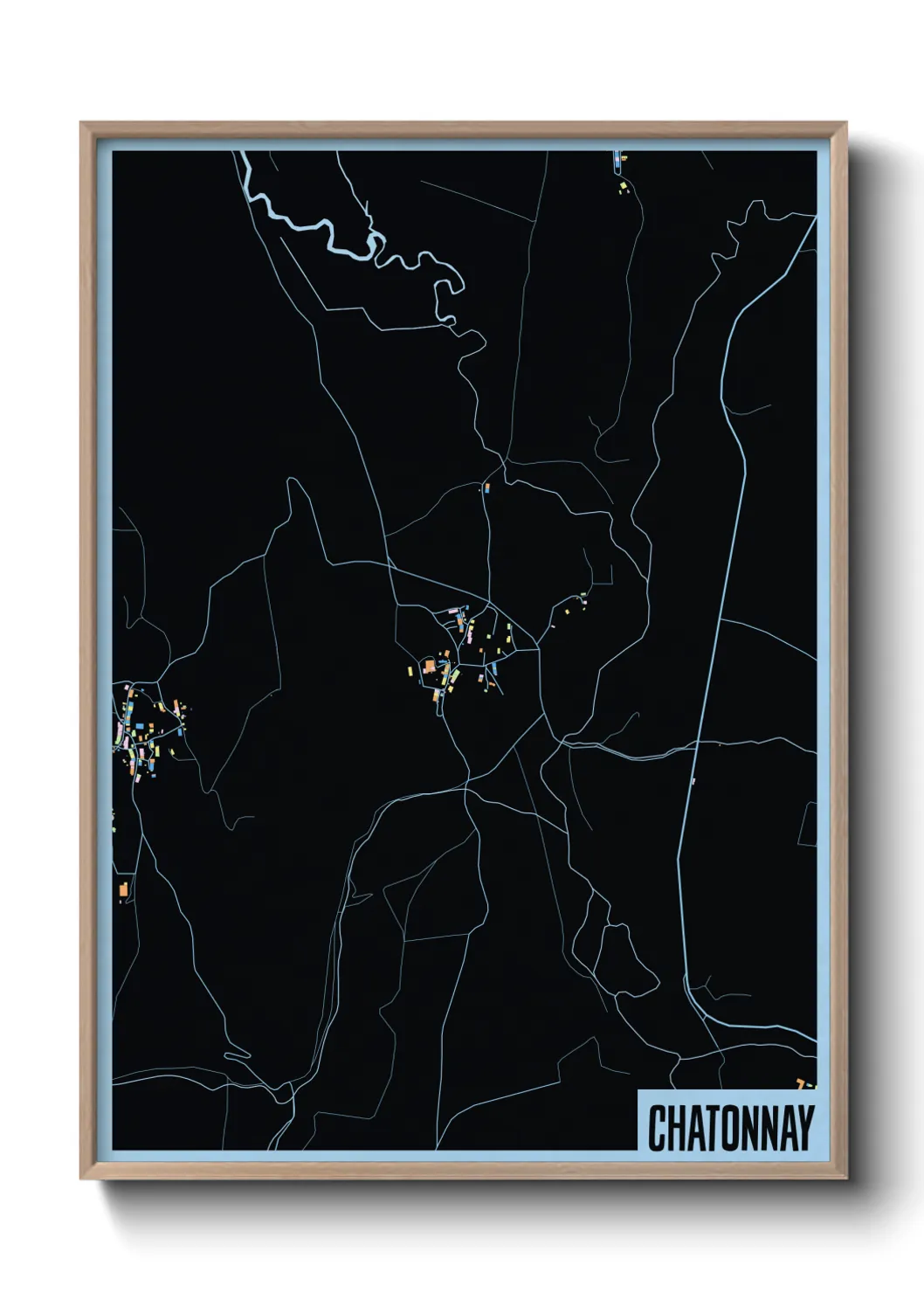 Une affiche de carte sur Chatonnay