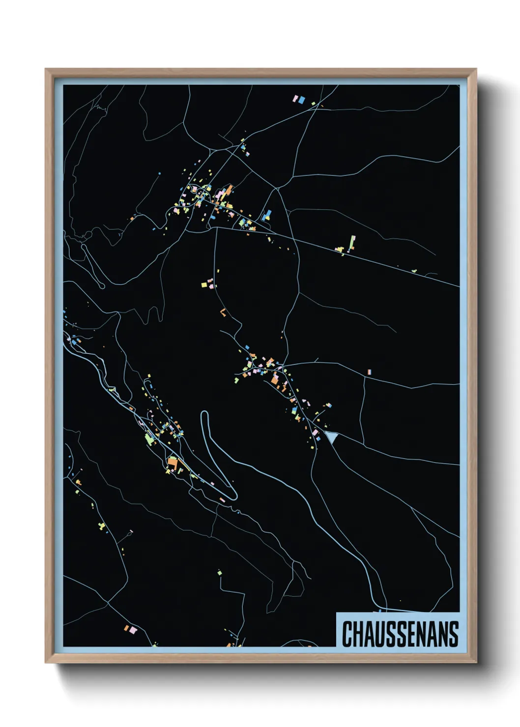 Une affiche de carte sur Chaussenans