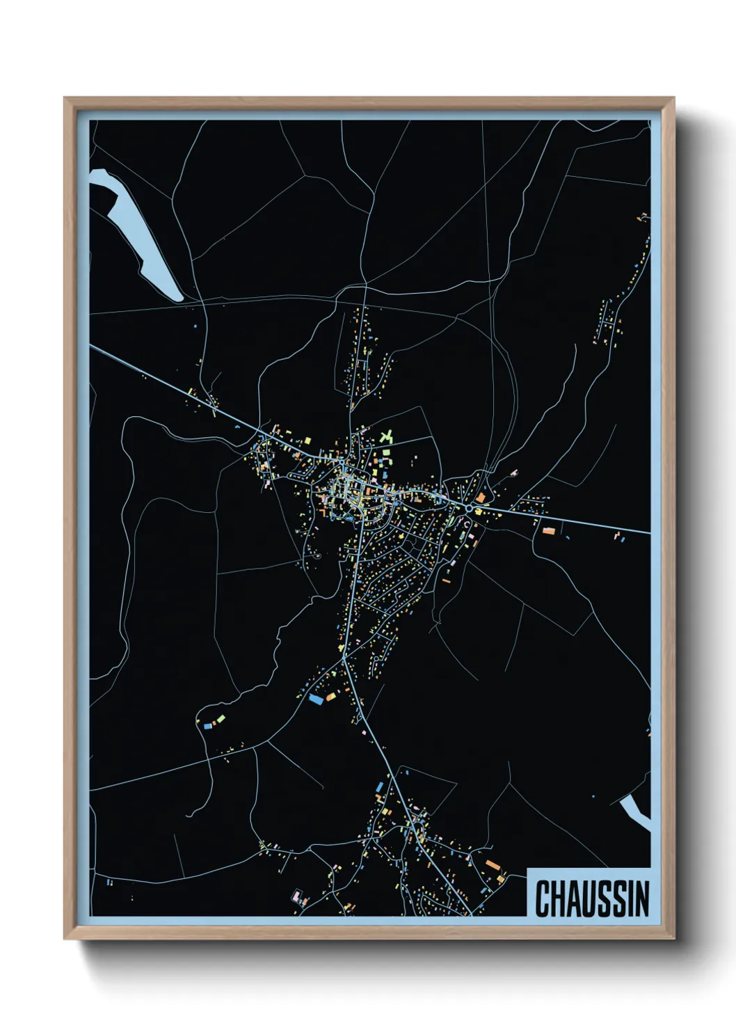 Une affiche de carte sur Chaussin