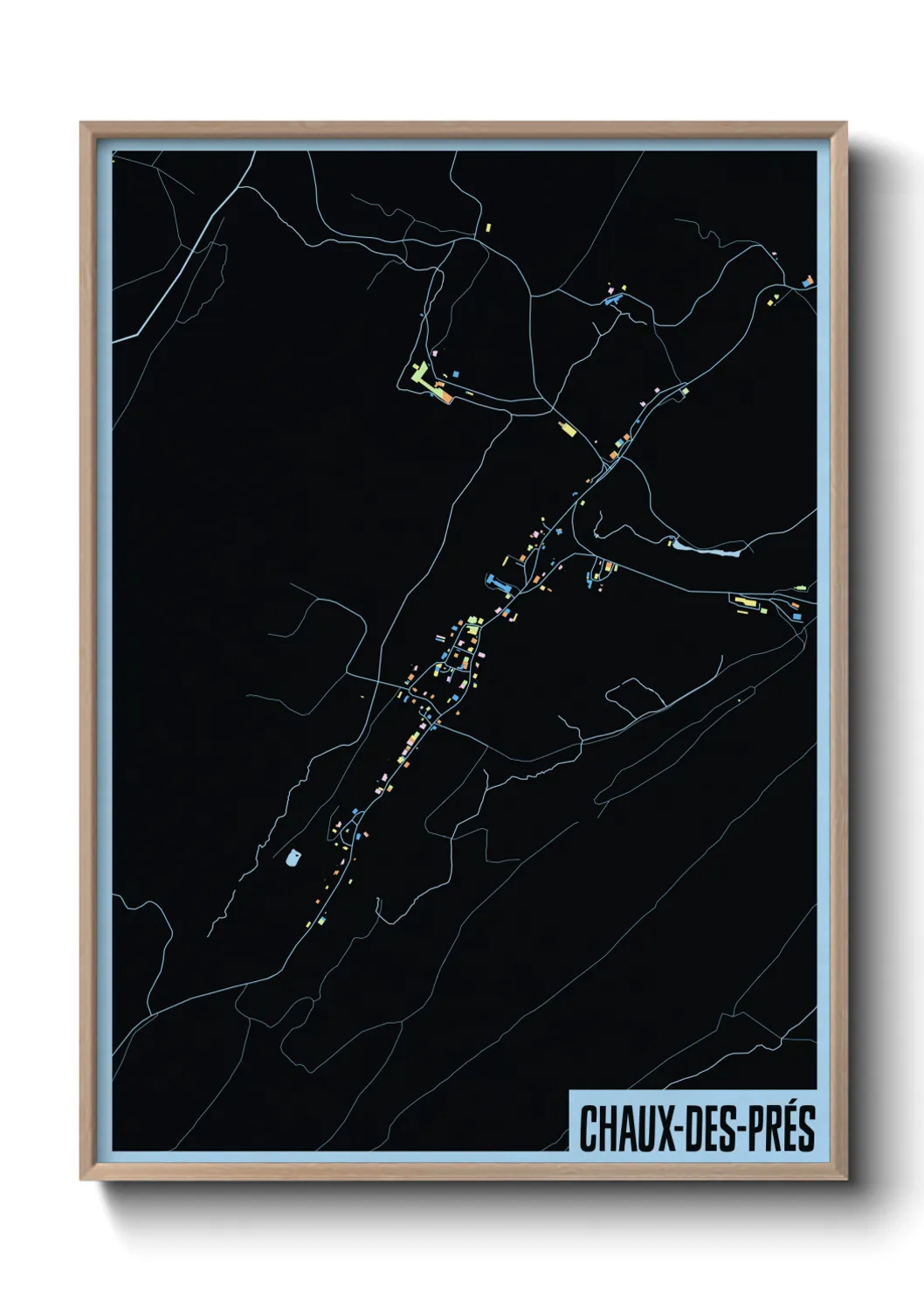 Une affiche de carte sur Chaux-des-Prés