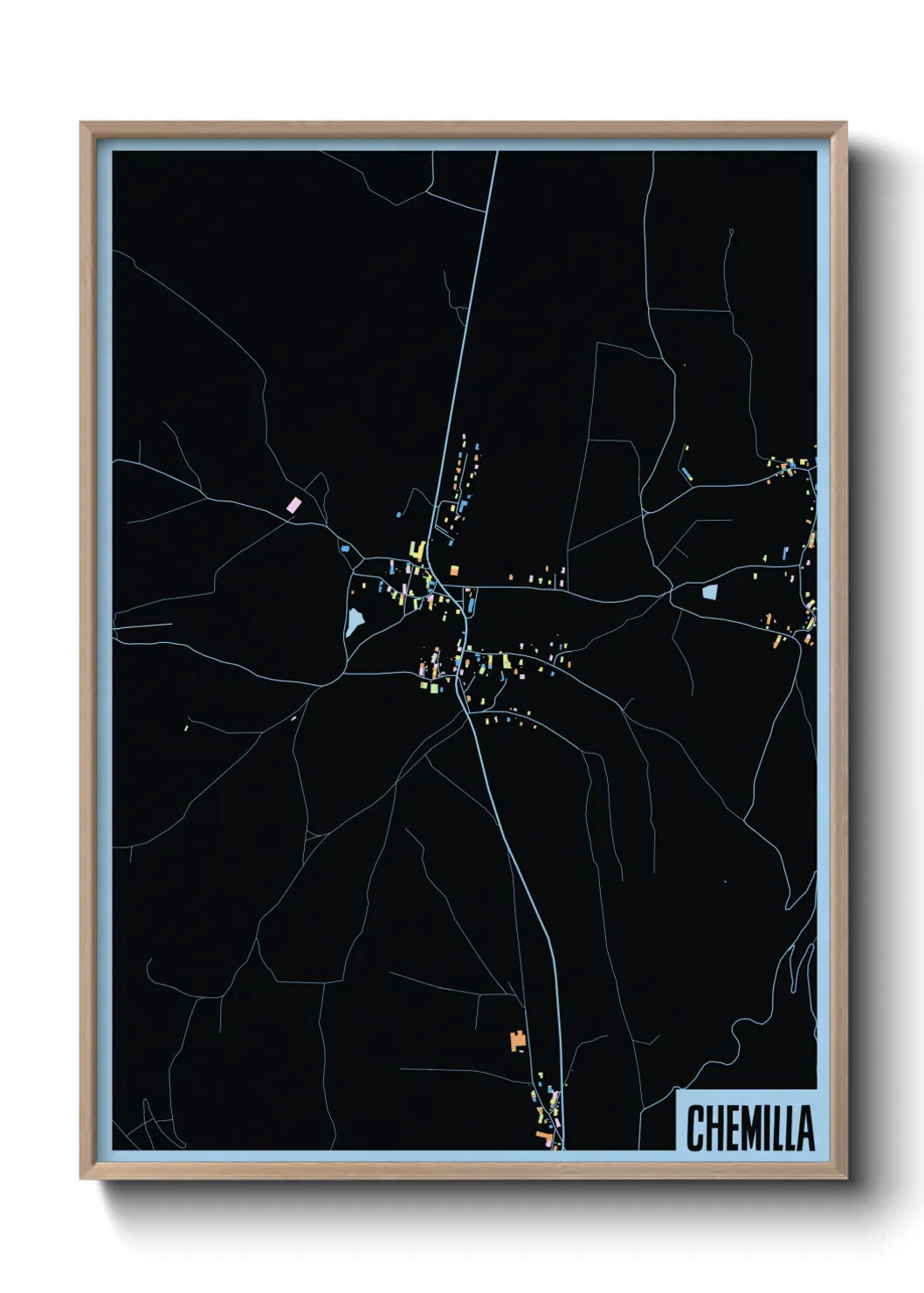 Une affiche de carte sur Chemilla