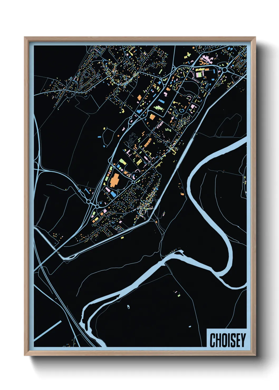 Une affiche de carte sur Choisey