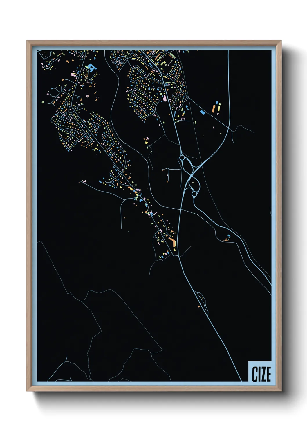 Une affiche de carte sur Cize