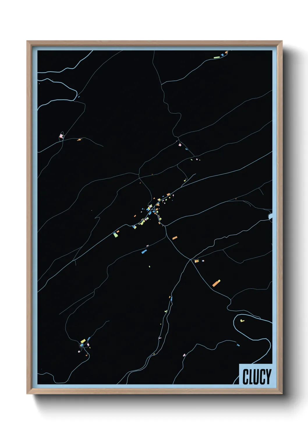 Une affiche de carte sur Clucy