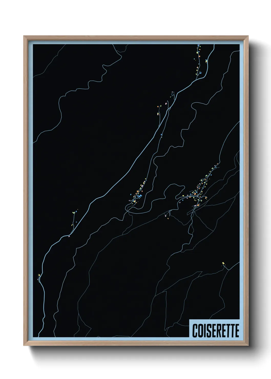 Une affiche de carte sur Coiserette