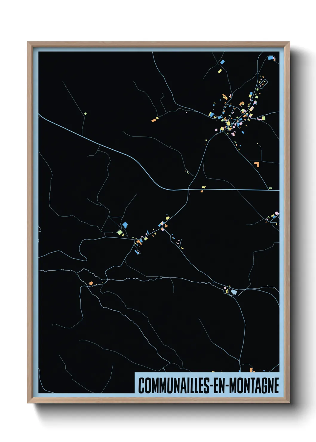 Une affiche de carte sur Communailles-en-Montagne