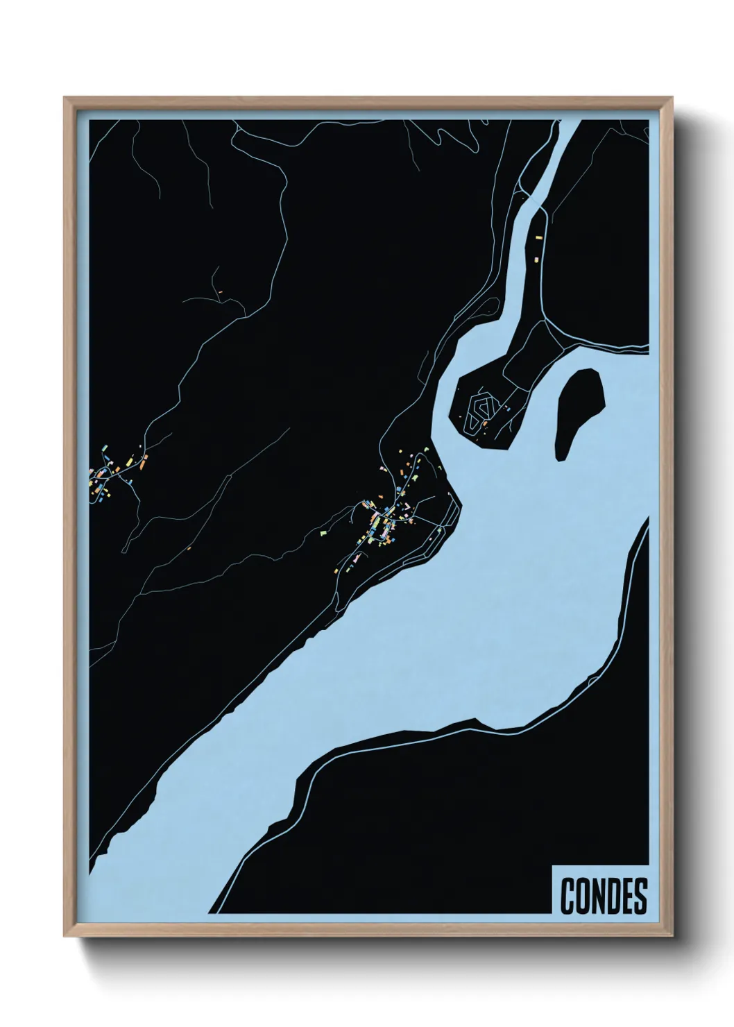 Une affiche de carte sur Condes