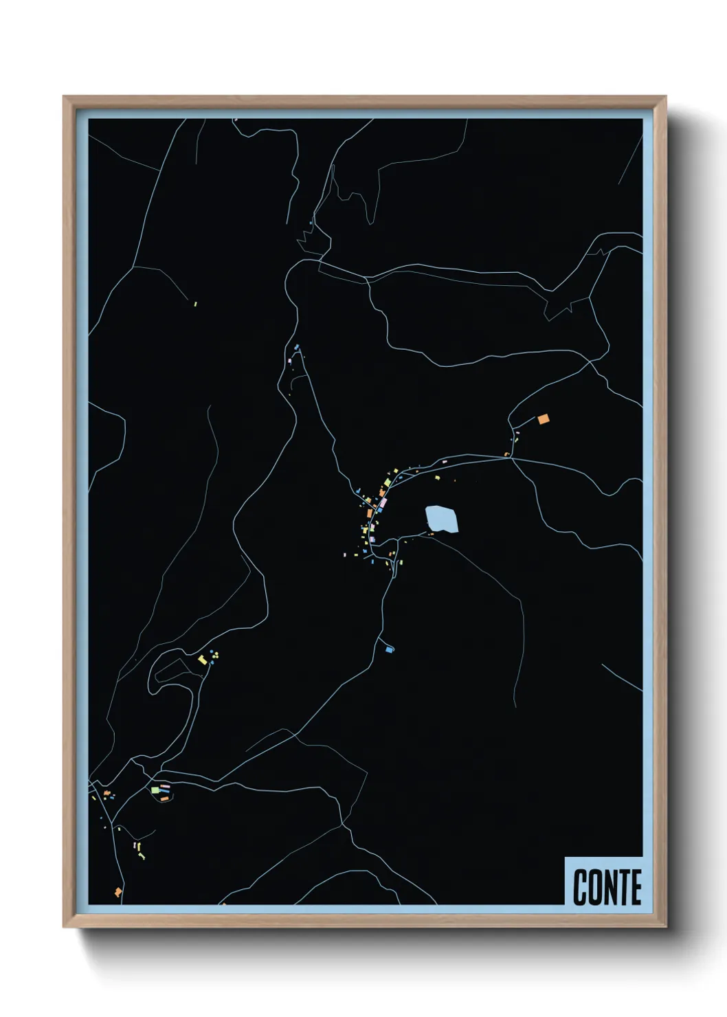 Une affiche de carte sur Conte