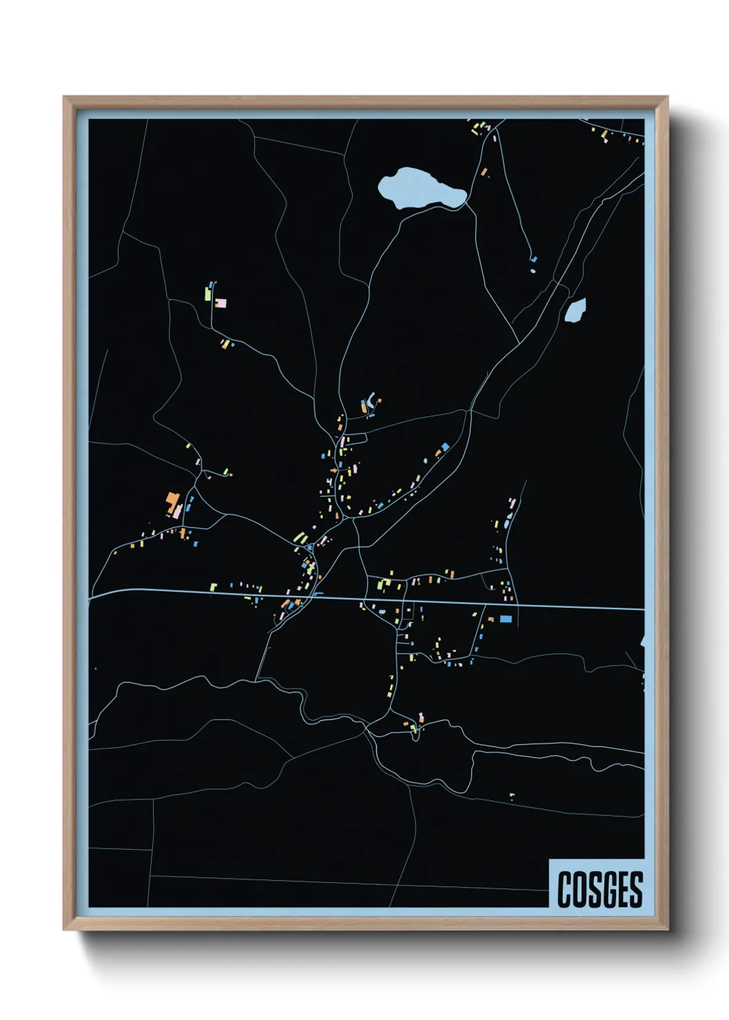 Une affiche de carte sur Cosges