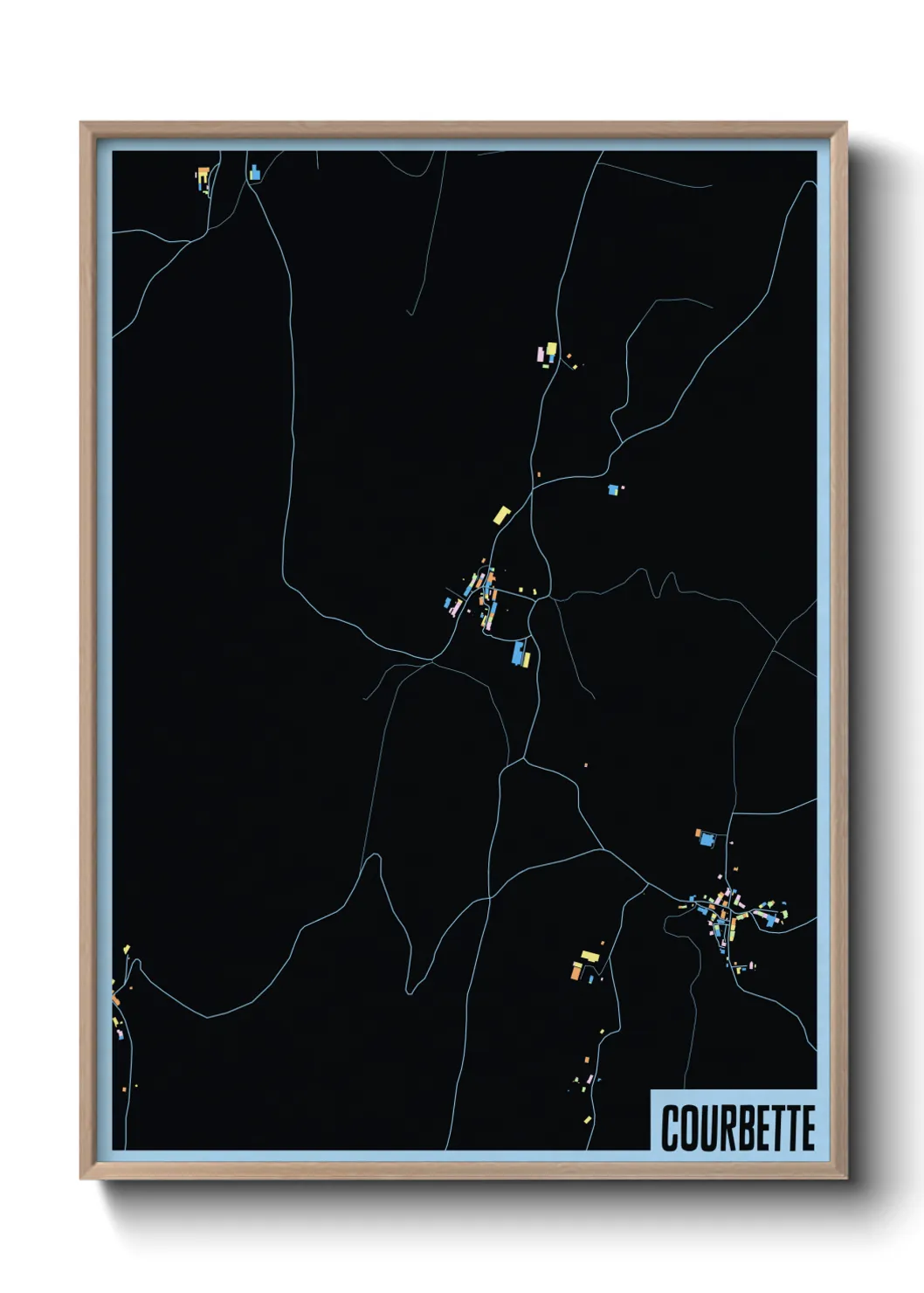 Une affiche de carte sur Courbette