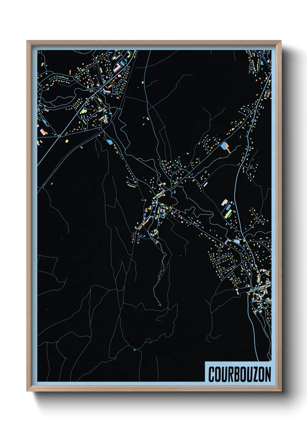 Une affiche de carte sur Courbouzon