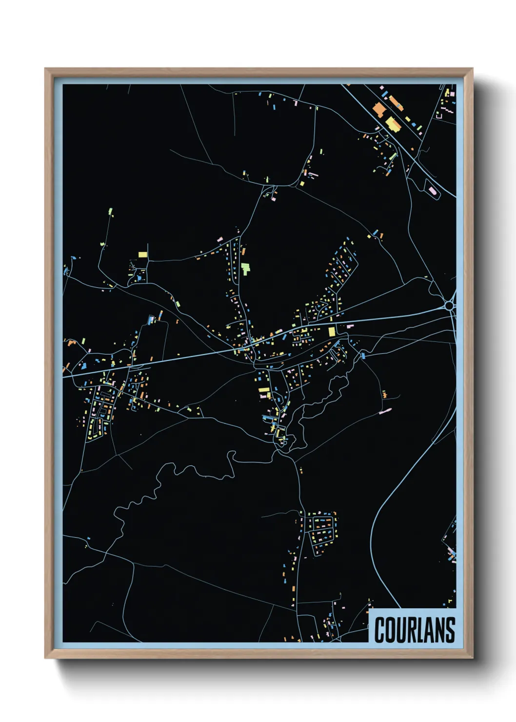 Une affiche de carte sur Courlans