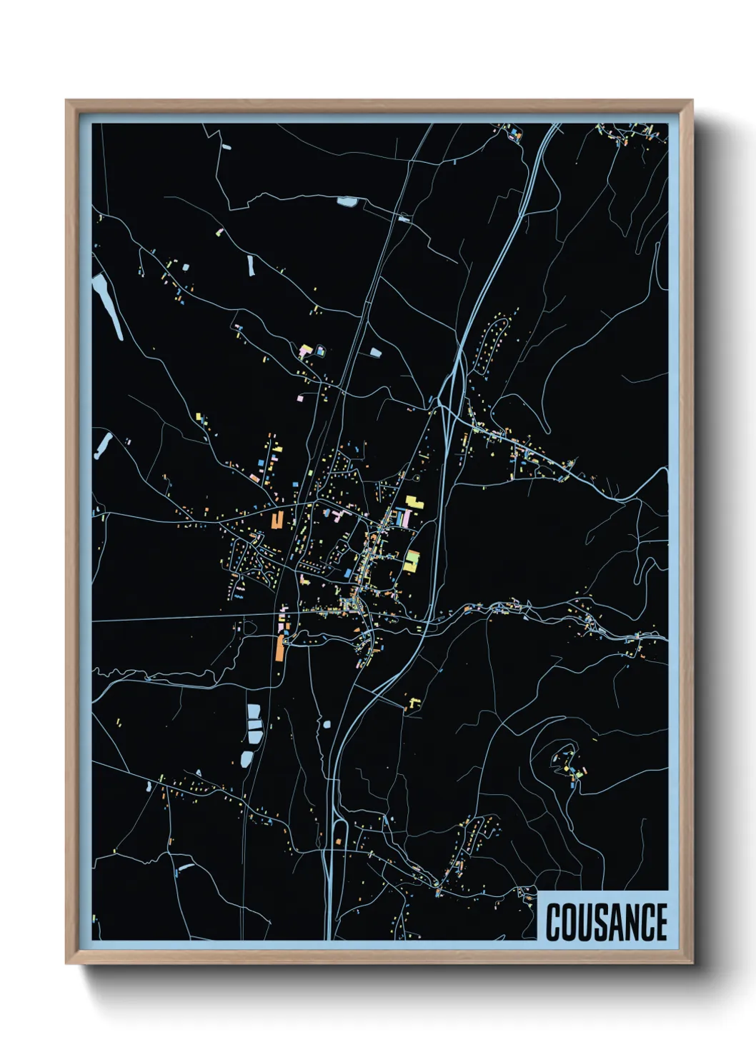 Une affiche de carte sur Cousance