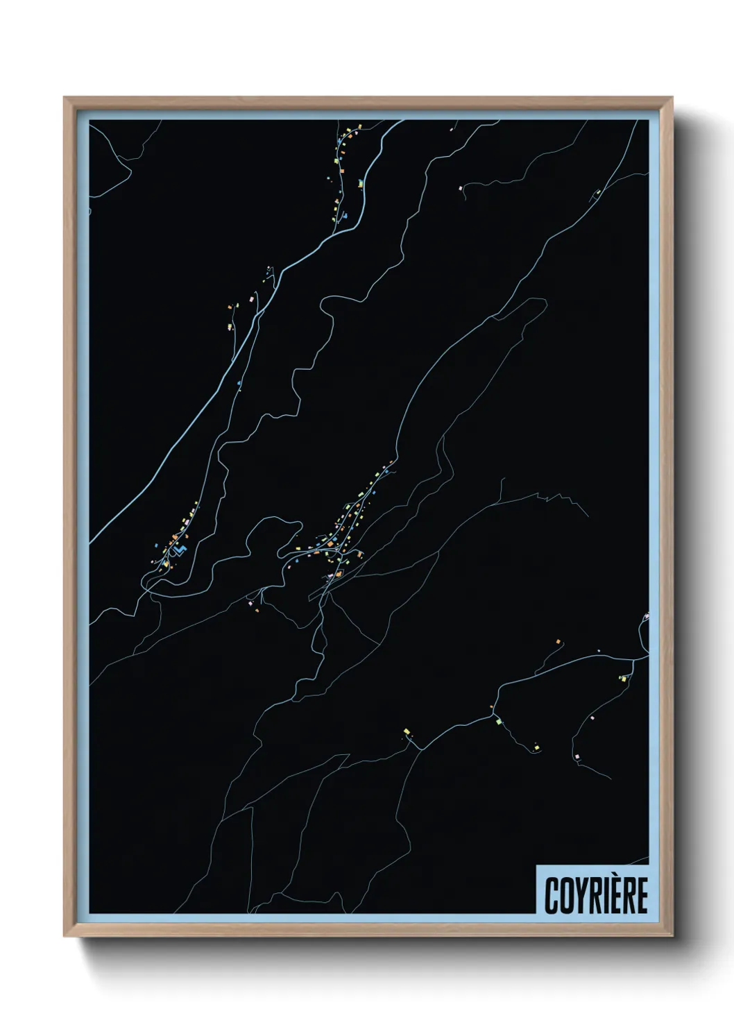 Une affiche de carte sur Coyrière