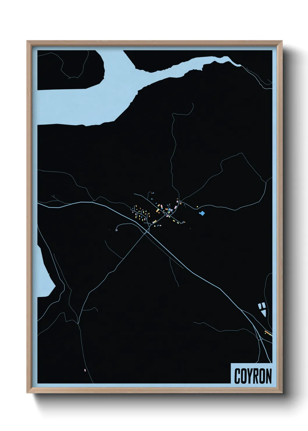 Une affiche de carte sur Coyron