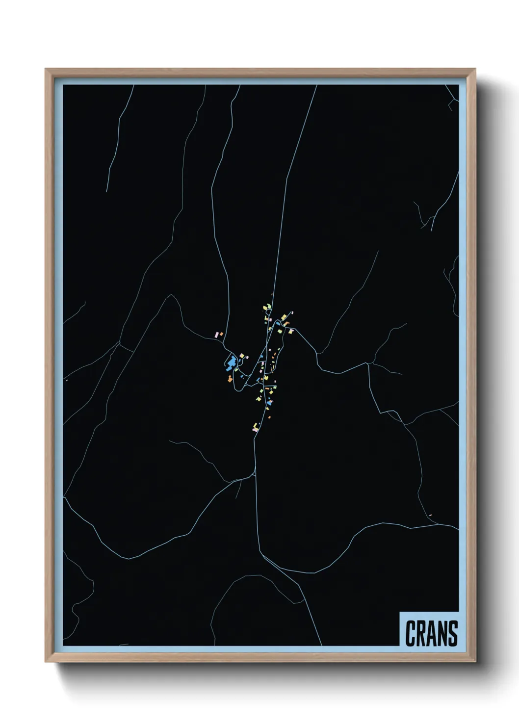 Une affiche de carte sur Crans