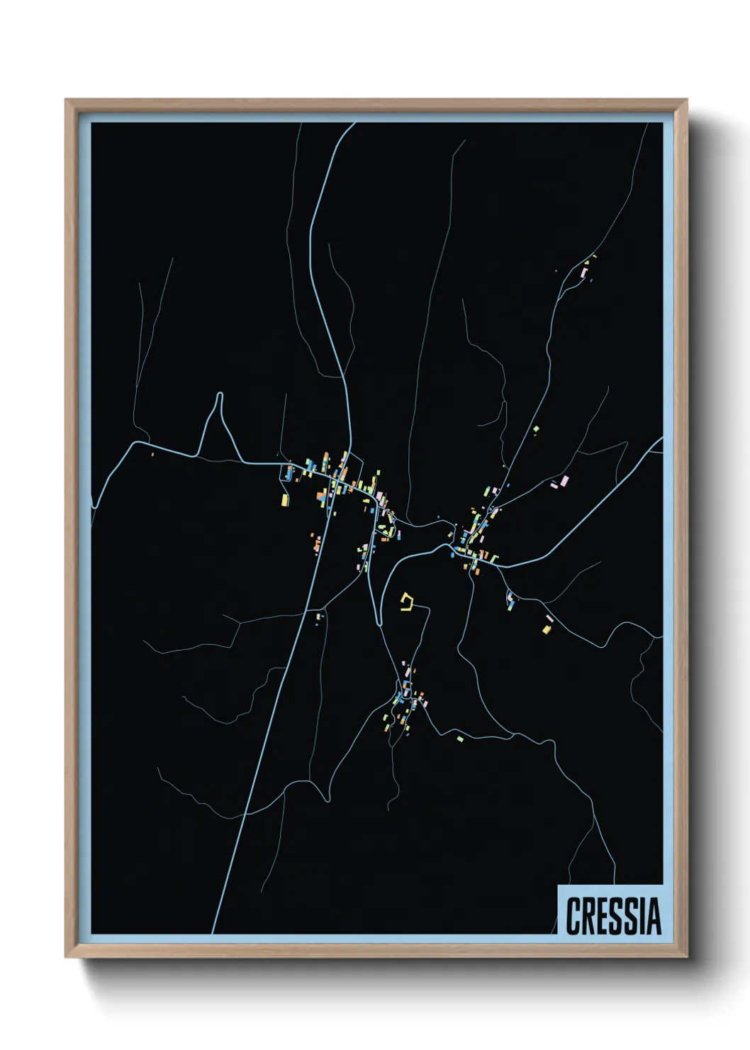 Une affiche de carte sur Cressia