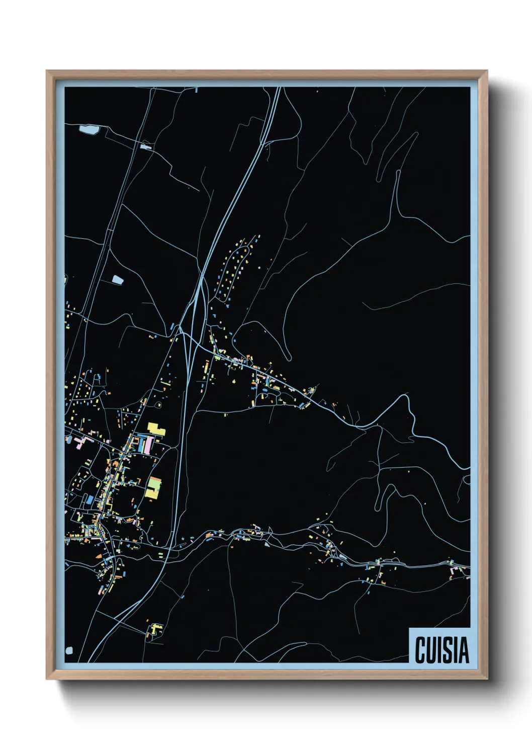 Une affiche de carte sur Cuisia