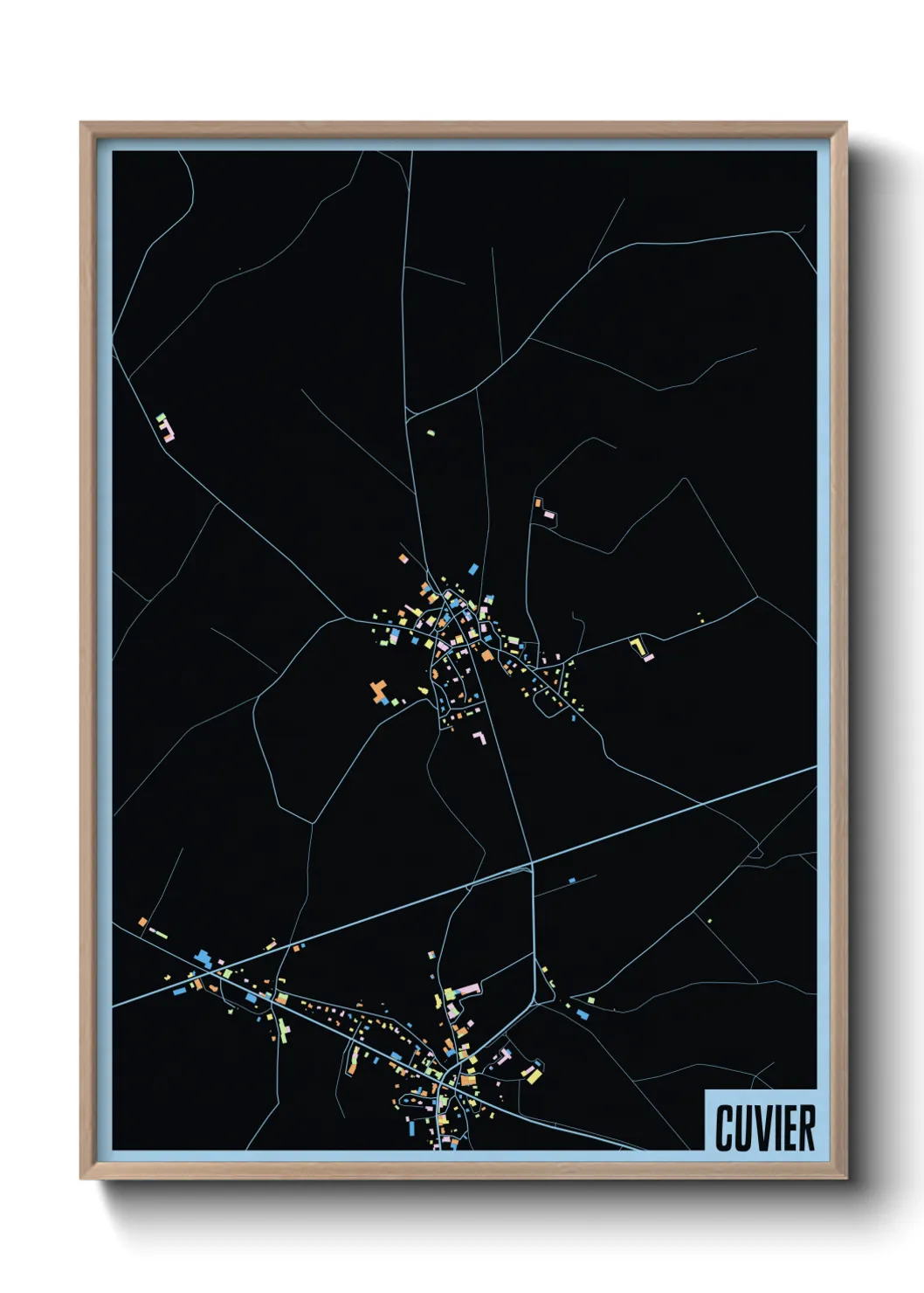Une affiche de carte sur Cuvier