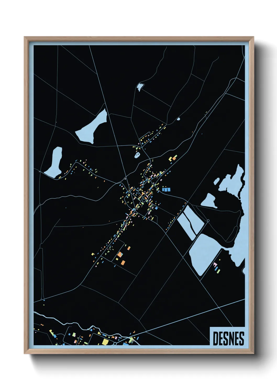 Une affiche de carte sur Desnes