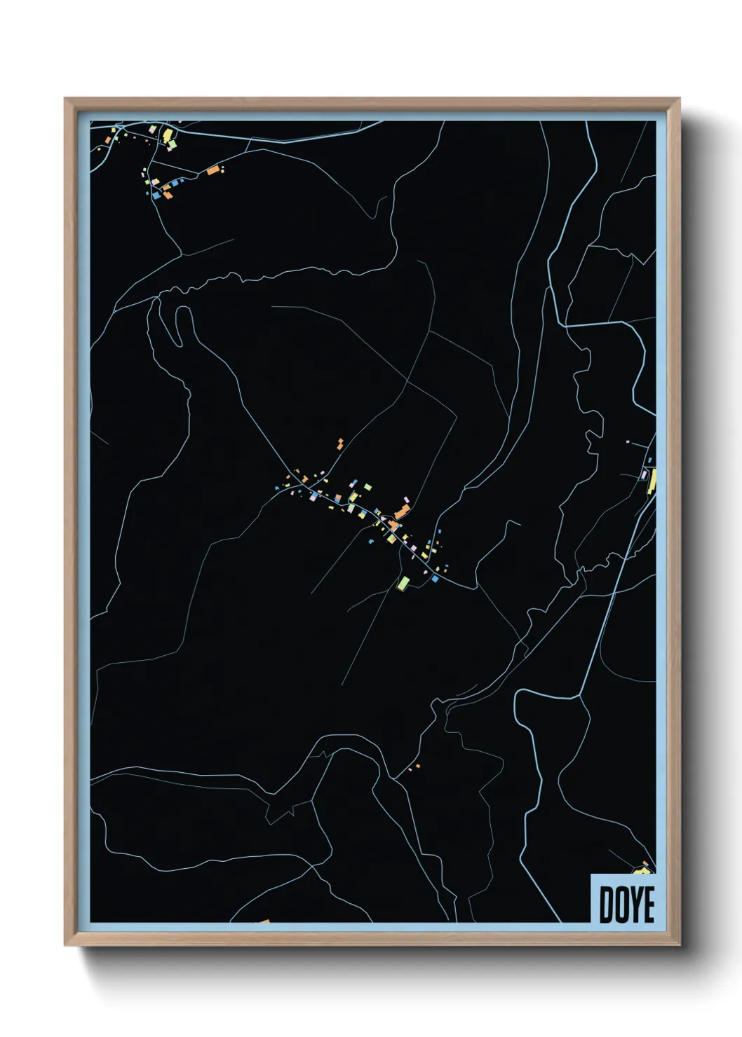 Une affiche de carte sur Doye