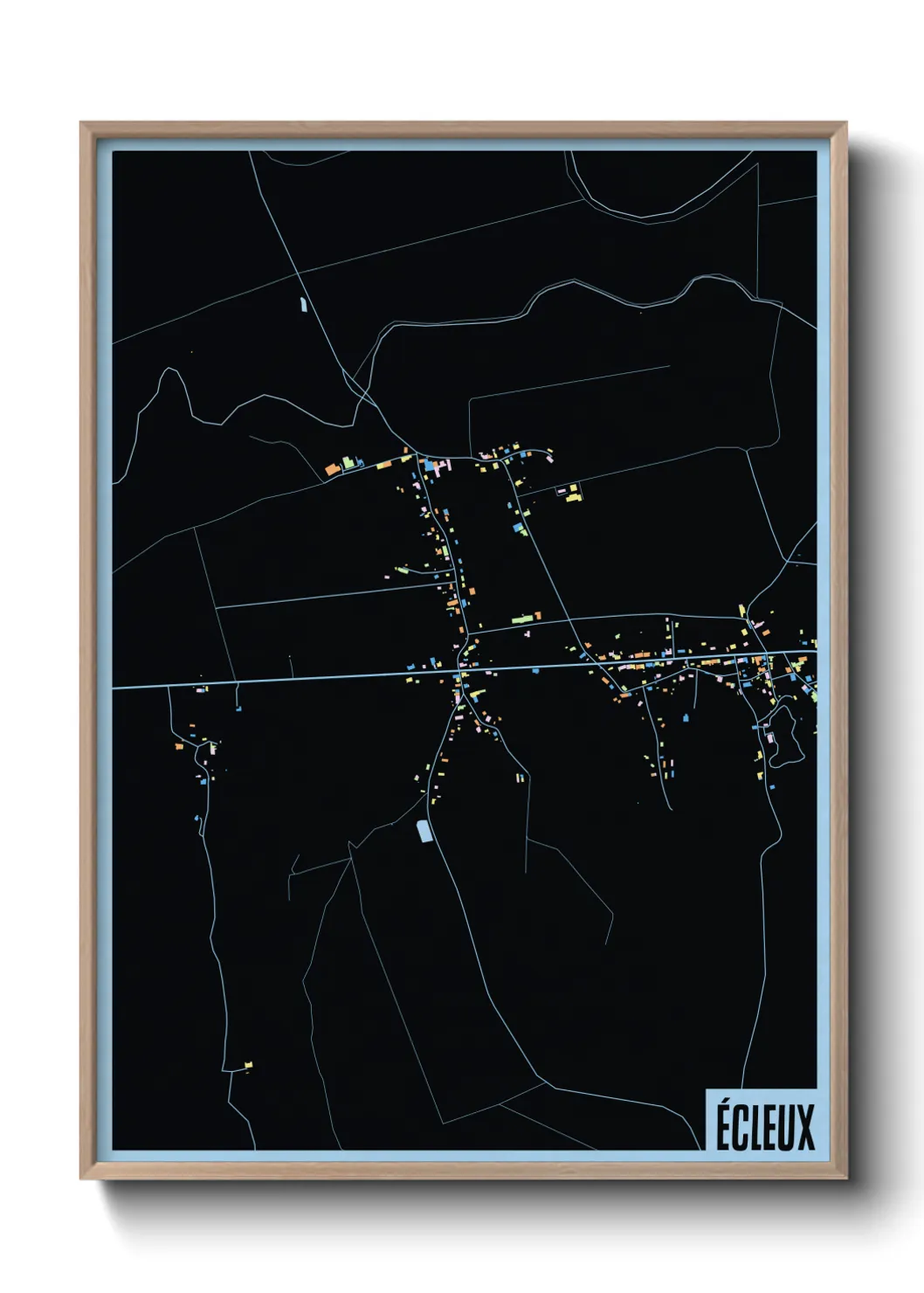 Une affiche de carte sur Écleux