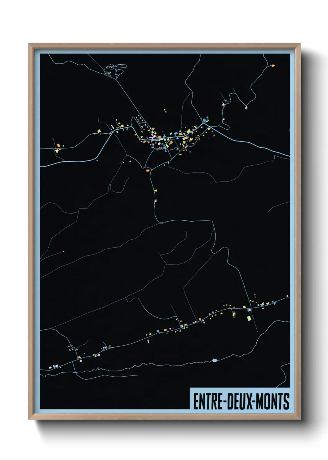 Une affiche de carte sur Entre-deux-Monts
