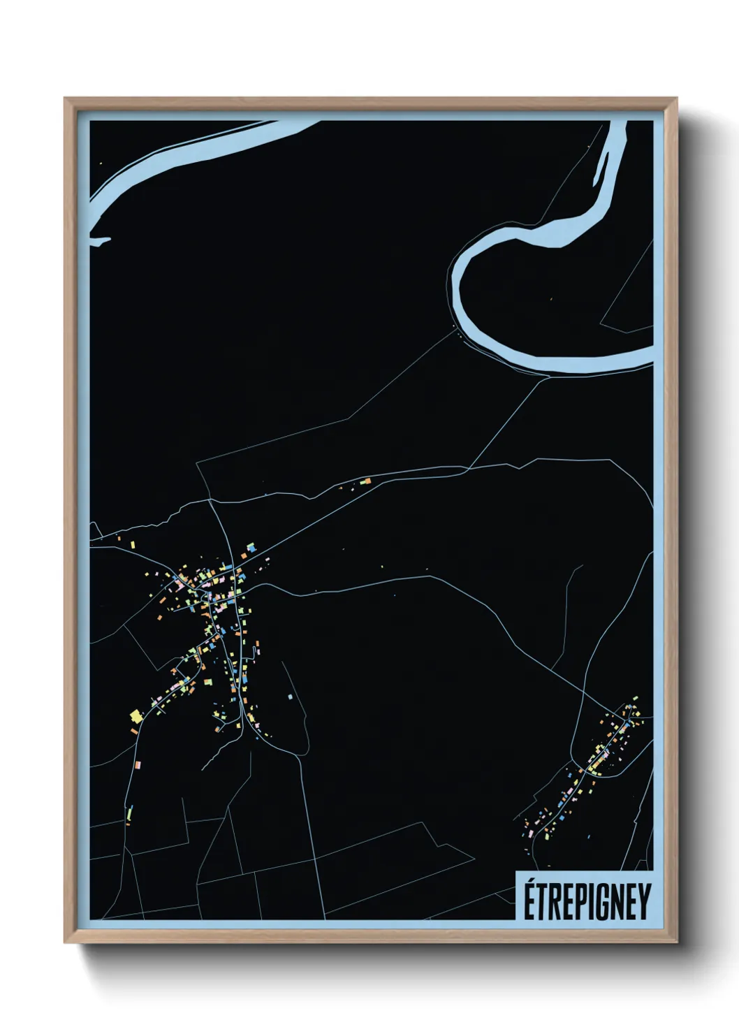 Une affiche de carte sur Étrepigney