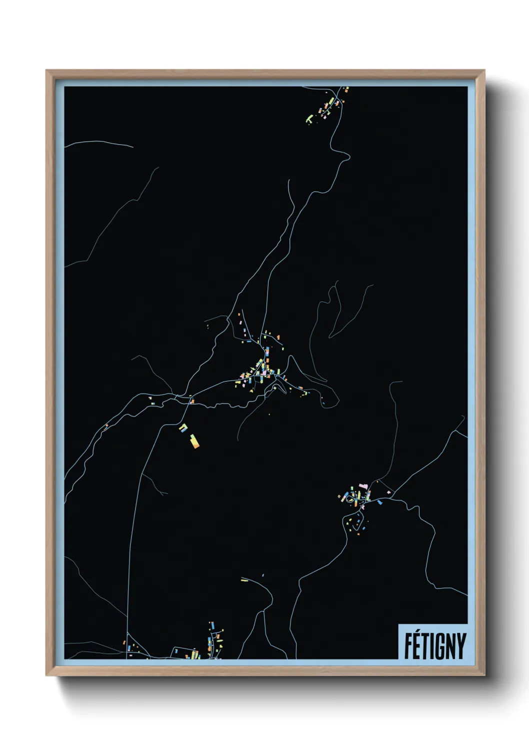 Une affiche de carte sur Fétigny