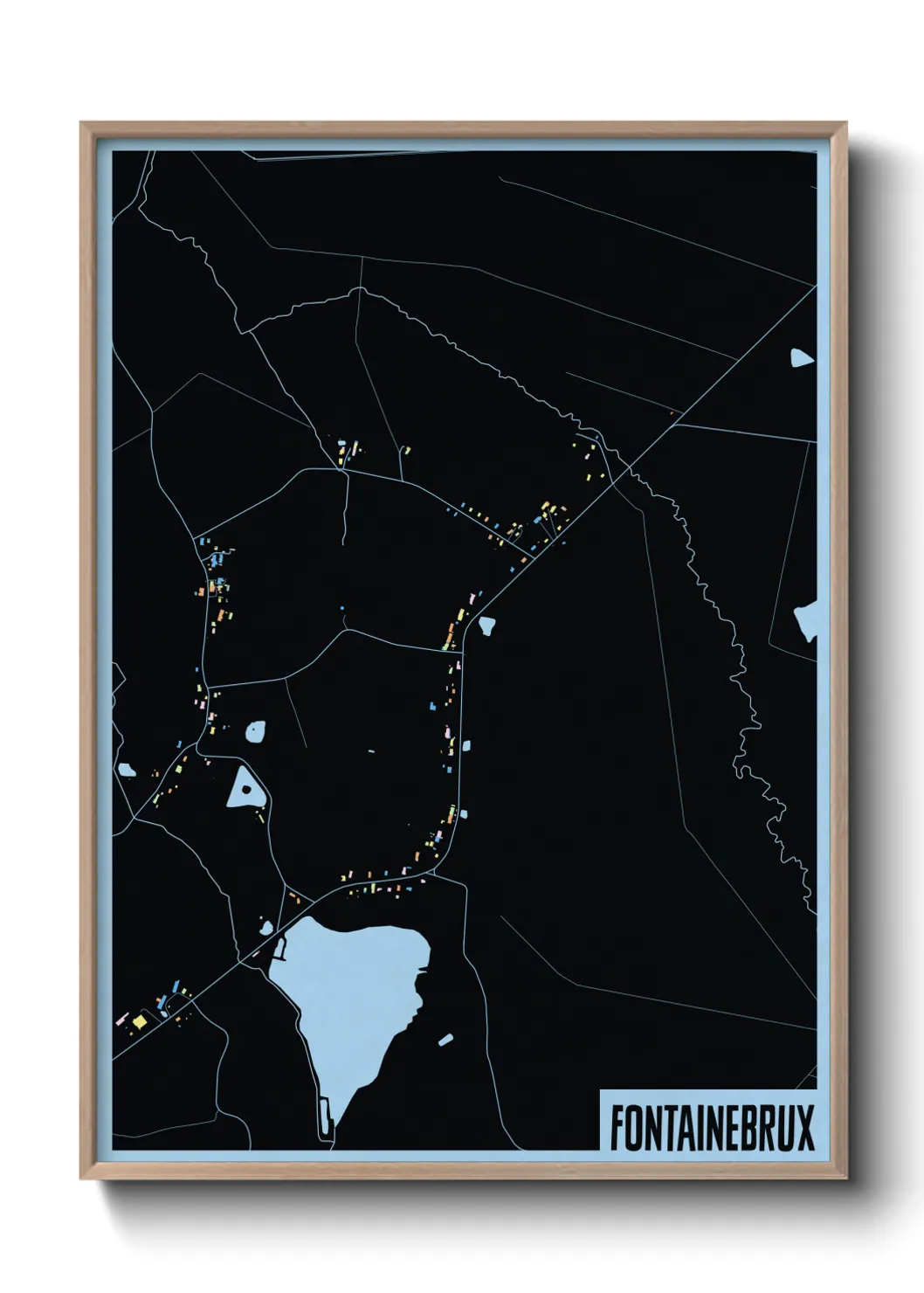 Une affiche de carte sur Fontainebrux